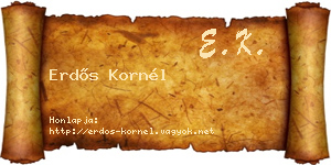 Erdős Kornél névjegykártya